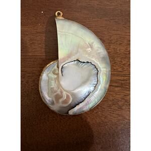 Nautilus shell with gold trim